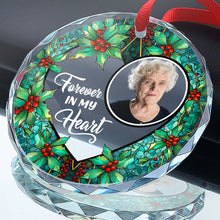 Forever In My Heart - Customized Personalized Glass Ornament - Memorial Gift For Loss