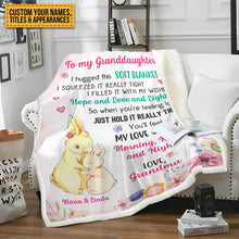 Personalized Custom Fleece Blanket Granddaughter Hug This Blanket Gift For Granddaughter, Grandson