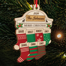 Funny Socks Merry Christmas - Customized Personalized Wooden Cutout Ornament - Christmas Gift For Family