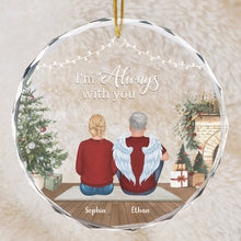 We're Always With You - Customized Personalized Glass Ornament - Memorial Gift For Loss