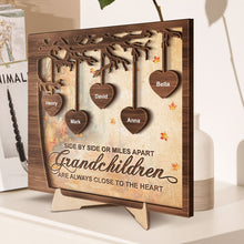 Grandchildren Are Always Close To The Heart - Personalized Customized 2-Layered Wooden Plaque - Gift For Family, Grandparents