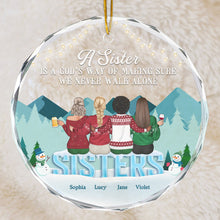 We Never Walk Alone - Customized Personalized Glass Ornament - Christmas Gift For Bestie