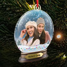 Custom Photo Besties Snow Globe - Personalized Custom Acrylic Ornament - Christmas Gift For Besties