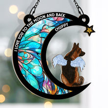 Love You To The Moon & Back - Personalized Acrylic Window Suncatcher Ornament - Gift For Dog Lovers, Pet Lover