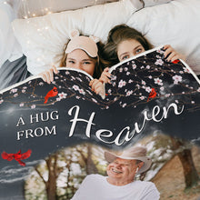 Custom Photo - A Hug From Heaven When You Miss Me - Personality Customized Blanket - Gift For Loss - Mourning Gift