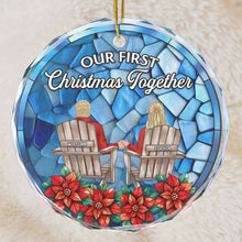 Our First Christmas Together - Customized Personalized Glass Ornament - Gift For Couple Husband Wife