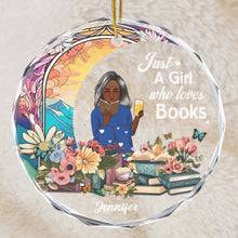 Just A Girl Who Loves Books - Customized Personalized Glass Ornament - Gift For Girl Woman