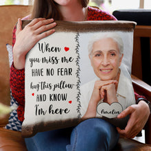 Custom Photo Hug When You Miss Me - Personalized Custom Pillow - Memorial Gift For Family