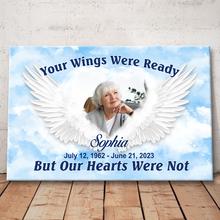 Your Wings Were Ready - Memorial Gifts - Personalized Canvas Prints