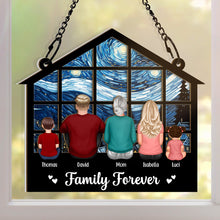 Family Forever - Personalized Window Suncatcher Ornament - Special Gift For Family Mom Dad Baby Kids