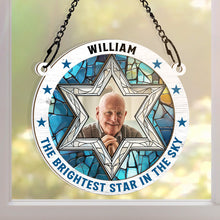 Custom Photo The Brightest Star Memorial - Personalized Acrylic Window Suncatcher Ornament - Gift For Memorial