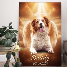 Pet Loss, Deceased Loved One With Halo & Wings Heaven - Personalized Customized Canvas - Memorial Gift For Family Members