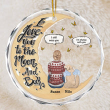 Love You To The Moon And Back -  Personalized Custom Glass Ornament - Christmas Memorial Gift