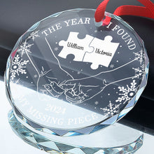 The Year I Found My Missing Piece - Personalized Glass Ornament - Christmas Gift For Him, Her