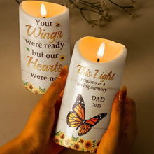 Butterflies And Sunflowers - Personalized Candle LED Light - Memorial Gifts For Family Members