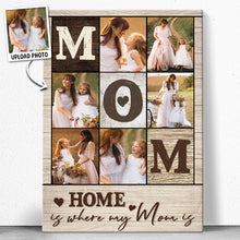 Custom Photo Home Where My Mom Where - Customized Personalized Canvas - Gift For Family Mothr Mom Mother Day GIft Ideas