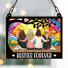 Besties Suncatcher Ornament - Personalized Acrylic Window Suncatcher Ornament - Gift For Sisters Besties