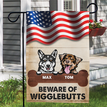 Beware Of Wigglebutts Stars And Stripes Gift For Dog Lover Personalized Custom Flag