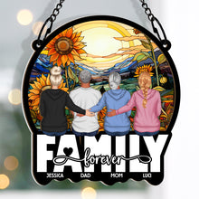 Family Sitting - Personalized Window Ornament - Christmas Gift For Family Father Mother