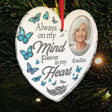 Custom Photo Forever In My Heart - Personalized Heart Ornament - Memorial Gift For Family