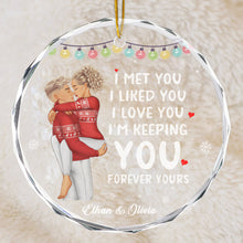 I Meet You - Customized Personalized Glass Ornament - Christmas Gift For Couple Husband Wife