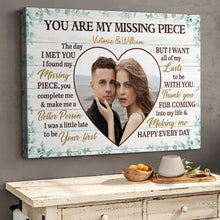 You're My Missing Piece - Personalized Customized Canvas - Gift For Couples, Lovers, Husband Wife