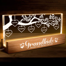 Grandkids Make Life More Grand - Customized Personality Acrylic LED Night Light - Gift For Grandma, Mom