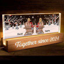 Our First Christmas - Customized Personalized Acrylic LED Night Light - Christmas Gift For Couple Husband Wife