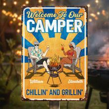 Welcome To Our Backyard Sign - Grillin And Chillin - Personalized Classic Metal Signs