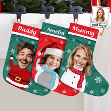 Custom Photo Cartoon - Personalized Customized Stocking - Gift For Family, Bestie, Sister, Brother