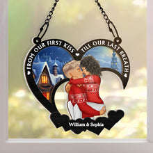 From Our First Kiss - Customized Personalized Window Suncatcher Ornament - Gift For Couple Husband Wife