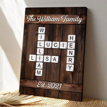 Crossword Custom Family Name - Personalized Customized Canvas - Gift For Family Members