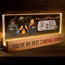 You're My Best Camping Buddy - Customized Personalized Acrylic LED Night Light - Gift For Couple Husband Wife