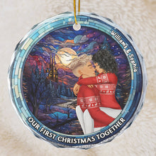 Together Our First Christmas- Customized Personalized Glass Ornament - Gift For Couple Husband Wife