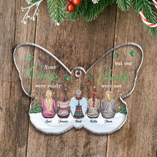 Your Wings Were Ready But Our Hearts Were Not - Personalized Acrylic Ornament - Memorial Gift For Family Members