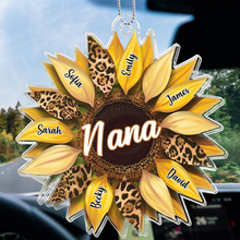 Sunflower Custom Family Name - Customized Personalized Acrylics Car Ornament - Gift For Family Members, For Kids