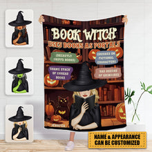 Reading Book Witch - Gift For Yourself, Gift For Women - Personalized Fleece Blanket