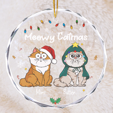 Happy Pawlidays - Cat Personalized Glass Ornament - Gift For Pet Owners, Pet Lovers