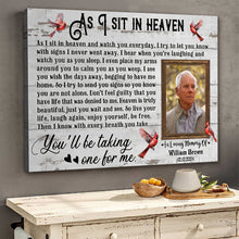 Custom Photo As I Sit In Heaven - Personalized Customized Canvas - Memorial Gift For Family Members