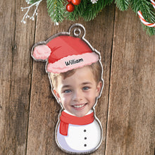 Custom Photo Christmas Snowman - Customized Personalized Acrylic Ornament - Christmas Gift For Family Kid Children