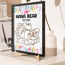 Flowery Mama Bear - Personalized Customized 2-Layered Wooden Plaque - Gift For Mom, Grandma, Wife, Her