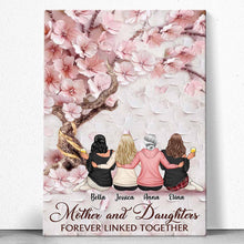Cherry Blossom Mother And Daughter Forever Linked Together - Personalized Customized Canvas - Mother's Day Gifts For Mom, Wife, Her