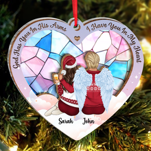 God Has You In His Arms - Customized Personalized Acrylic Wooden Ornament - Christmas Gift For Couple Husband Wife