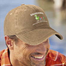 Dadasaurus Like a normal Dad but more Awesome Family Gift Personalized Custom Washed Baseball Cap