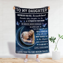 To My Daughter I Am Always With You - Up Face Gifts For Her Personalized Custom Fleece Flannel Blanket