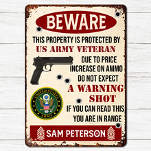 Military Themed Beware Warning Sign - Personality Customized Metal Sign