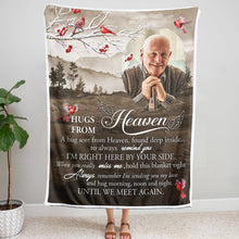 Custom Photo Hugs From Heaven - Personalized Customized Blanket - Memorial Gift For Loss, Mourning