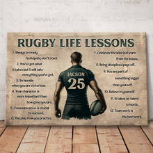 Custom Photo Rugby Life Lessons Gift For Rugby Lovers Personalized Custom Framed Canvas Wall Art