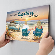 Back View Couple Camping Beach Landscape - Custom Canvas Personalized Gift For Couple