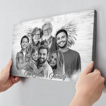 Combined Custom Photos Loved One With Quotes, Halo To Deceased One - Personalized Customized Canvas - Gift For Family Members